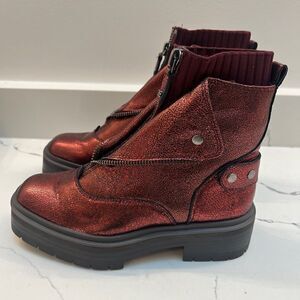 SAM EDELMAN Women's, Linds Zipper Boot Bordeaux Size 8.5 NWOB